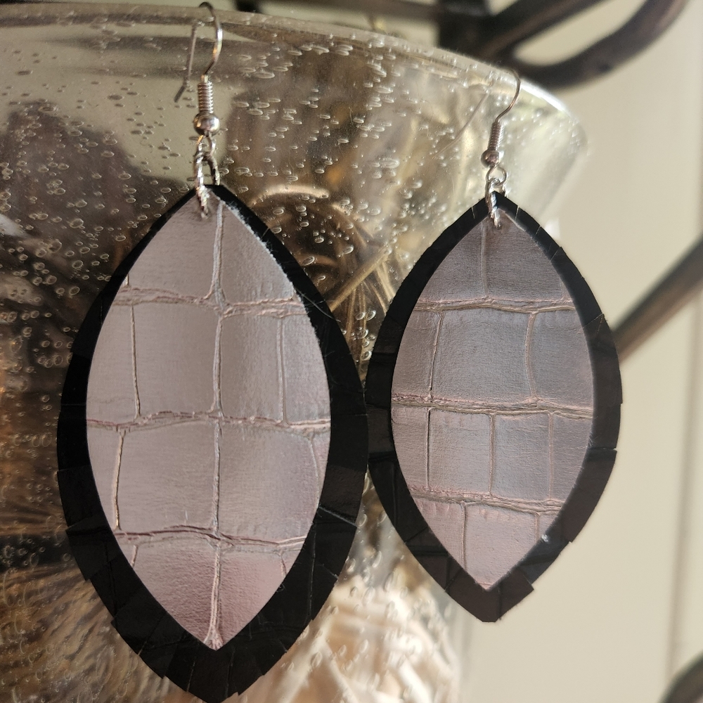 Faux leather earrings